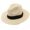 Sombrero de Paja Verano Hombres Mujeres Ala Ancha Playa Protección UV Fedora Sombrero de Sol