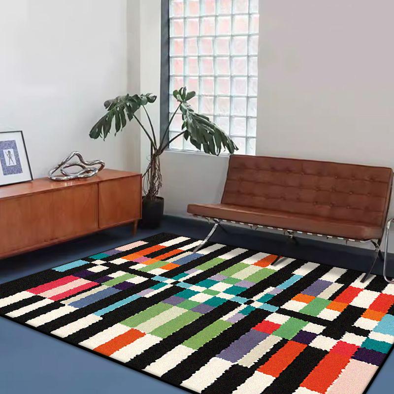 Ins Geometry Simple Stripe Carpets Living Room Decoration Home Bedroom Bedside Soft Rugs Sofa Area Entrance Non-slip Floor Mat