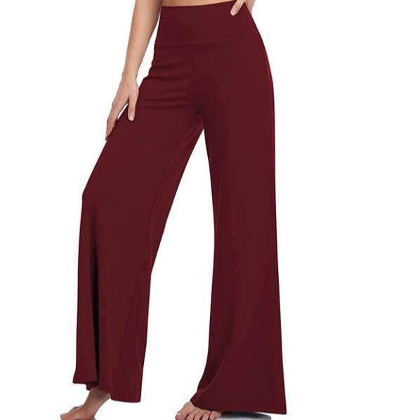 High Waisted Straight Leg Pull-On Pants with Elastic Waist and Pockets