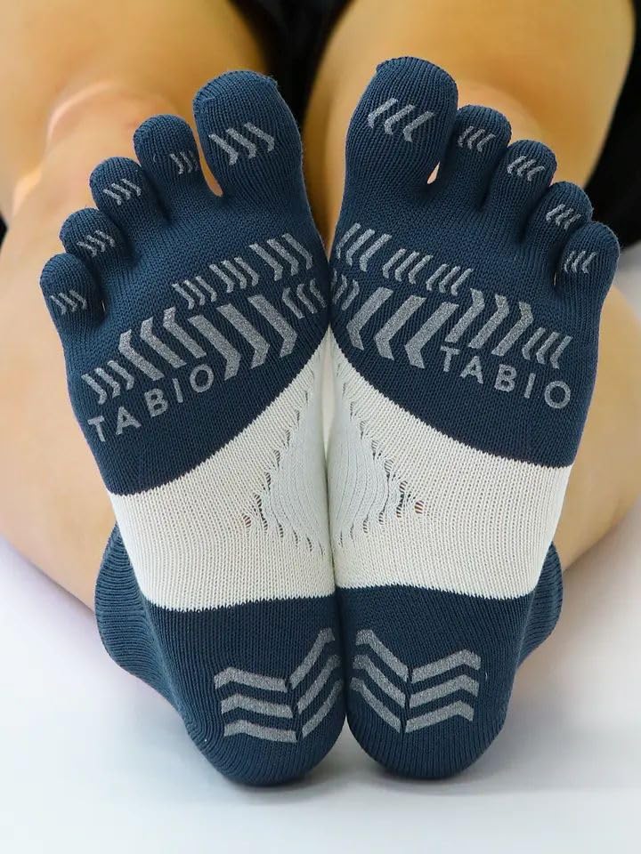 [Tabio] Racing Run Five-Finger Socks, 25.0-27.0cm, Sports Socks, Indigo Blue