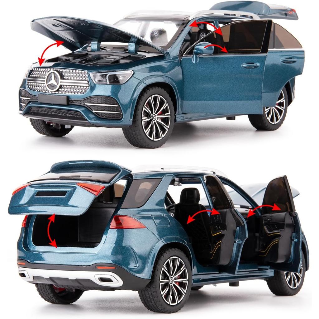 Benz GLE 350 Spielzeugauto aus Druckgusslegierung im Maßstab 1:24 mit Sound und Licht, Pullback-Kollektion, Modellauto für Kinder als Geschenk