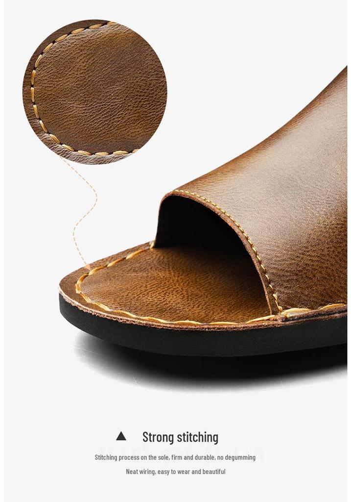 Men's Summer British Style Sandals: Single Strap Non-slip Beach and Outdoor Casual Slippers, Large Size