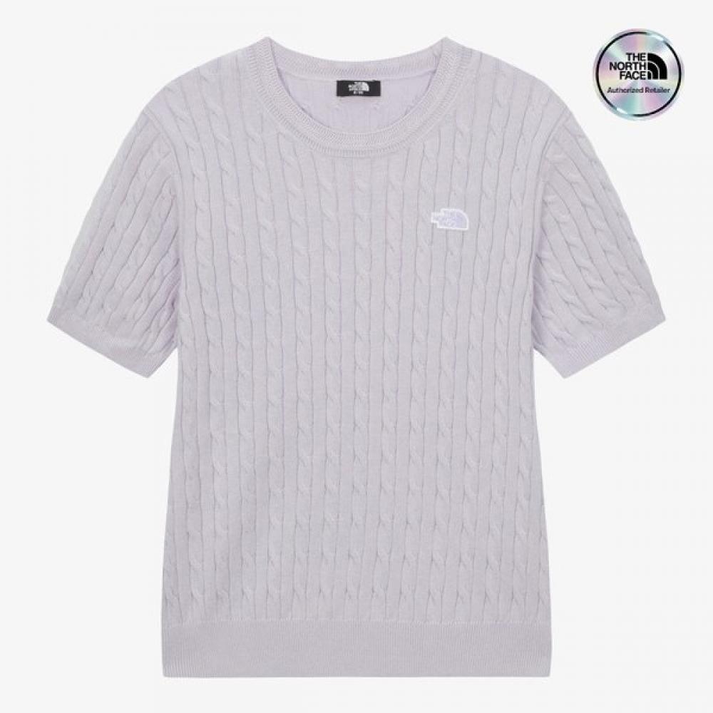 The North Face Women S Cable Short Sleeve Sweater Lilac nt7aS31b LILAC/085