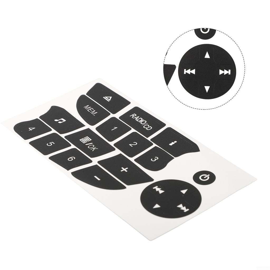 Passgenauer Reparaturaufkleber für Renault-Knöpfe Schwarzer Überzug mit weißer Schrift