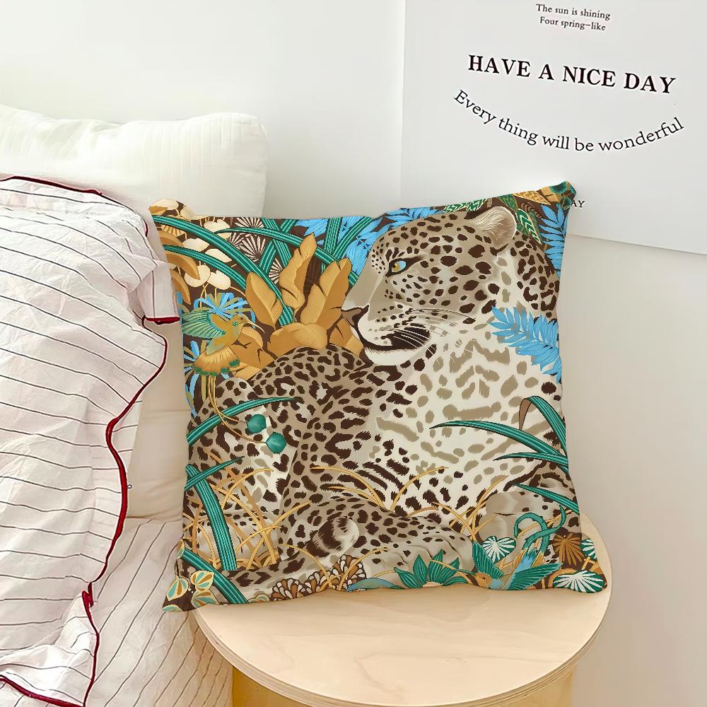 

Модный ретро животный леопардовые пятна тропические растения мягкая наволочка для дивана гостиной домашнего офиса декор защитные чехлы 12x12Inch