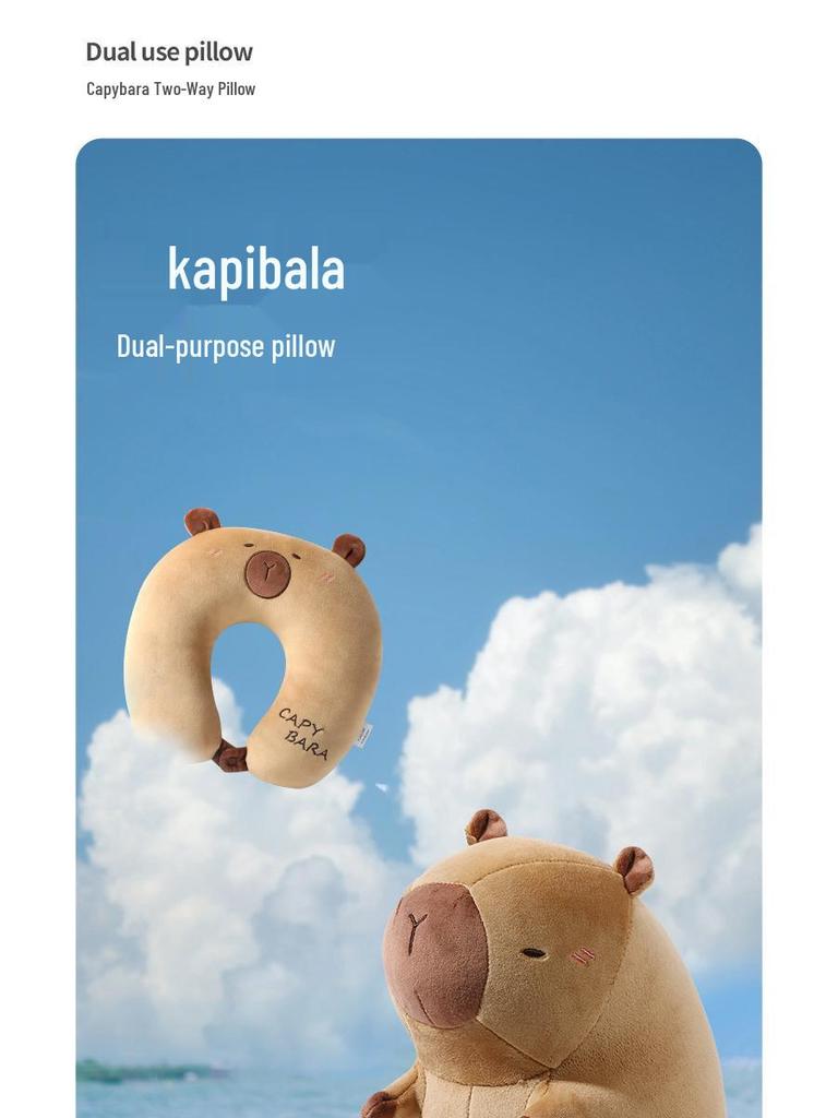 Capybara U-förmiges Nackenkissen: Multifunktionaler Halter für Auto, Büro und Reisen.