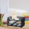 Organizador de Mesa de 3 Níveis Bandeja de Cartas Porta-Documentos Bandejas de Arquivamento Organizador de Papel Acessórios de Mesa Cadernos Suporte Classificador