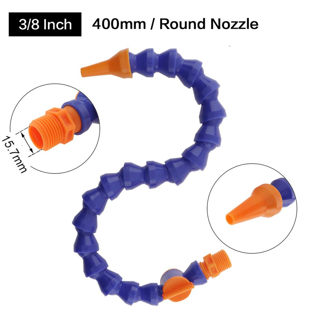 1/2 3/8 1/4'' 300mm 400mm Plastic Flexible Water Oil Coolant Tube Hose with Round Flat Nozzle for CNC Milling Lathe Cooling Pipe