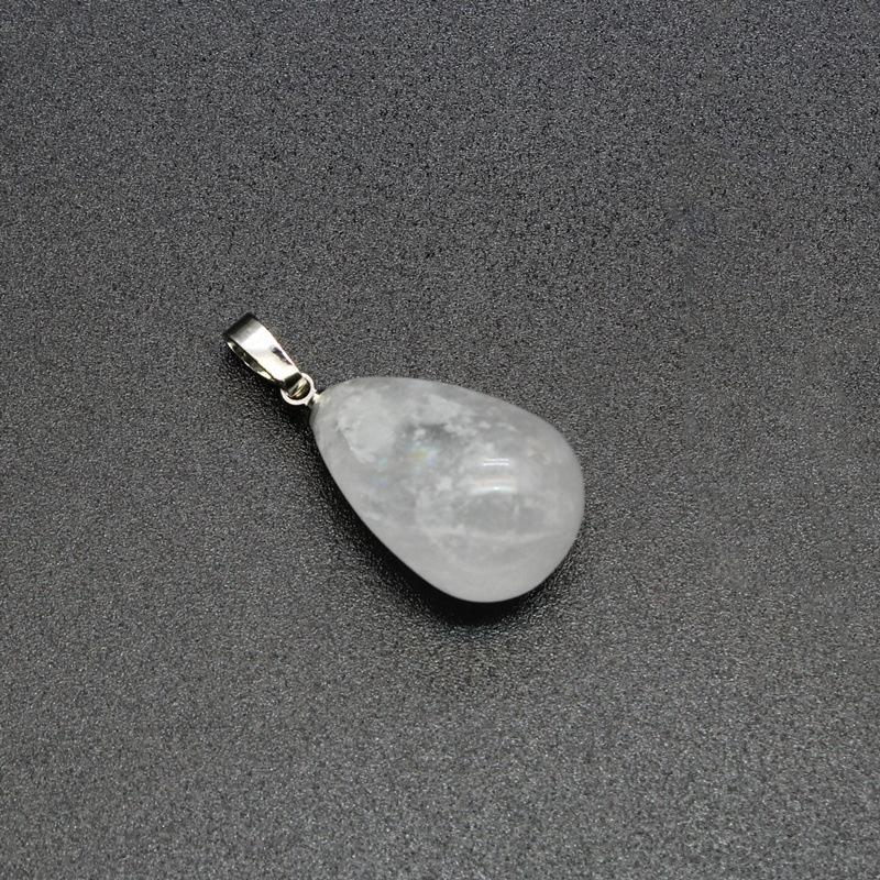 

Женский кулон с натуральным кристаллом, каплевидный кулон с половиной драгоценного камня, тигровый глаз, агат, лазурит, груша, ожерелье, кулон clear crystal