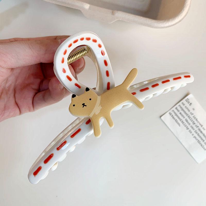 Dachshund Puppy Acrylic Hair Claw: Cute Cartoon Shark Clip for Thick Hair