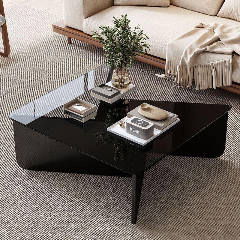 Donzhu Minimalist Glass Round Coffee Table