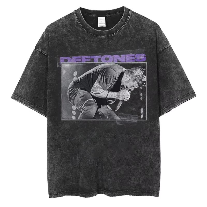 Deftones Pánské Dámské Nadměrné Letní Prané Tričko Vintage Bavlna Nostalgický Designové Tričko Streetwear