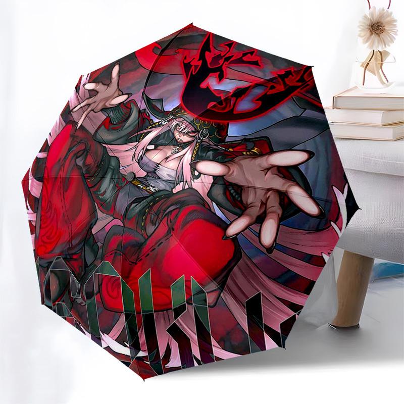 1pc Yokai Design Outdoor Umbrella - Automatic Opening/Closing, Portable 3-Fold Design, 8-Bone Iron Frame, Perfect Gift for Fans, Travelers, Daily