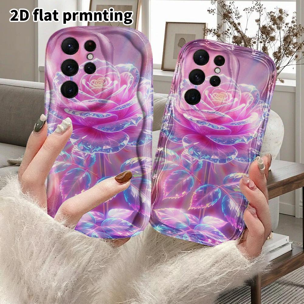 Phone Case: 2D Flat Samsung Galaxy A34 A35 M05 M06 S20 S22 S21 FE Plus 5G Protective Case, Couple Style, Glowing Rose, Christmas and Halloween Gift