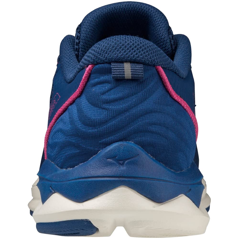 Mizuno Wave Revolt 3 Running Navy X Pink X 3E Shoes, Jogging, Marathon, Training, Sports, Lightweight, Resilient, Wide, Women's, Gray, 23.0 Cm,
