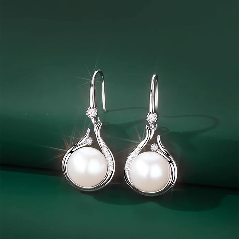 Orecchini da Donna in Argento Sterling, Orecchini con Perle d'Acqua Dolce Naturali, Ganci per Orecchie, Set di Collane Eleganti di Alta Gamma da Donna