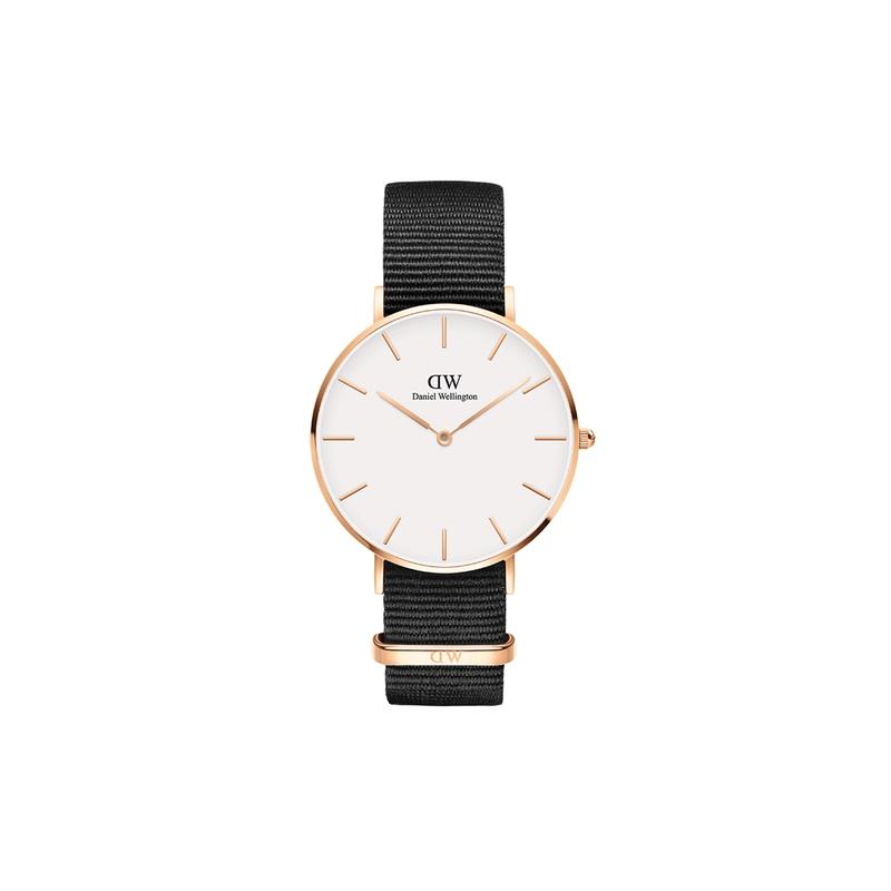 DANIEL WELLINGTON Watch Quartz Movement Fabric Strap 36mm White Dial Men's Watch 30 Meters Waterproof DW00100321