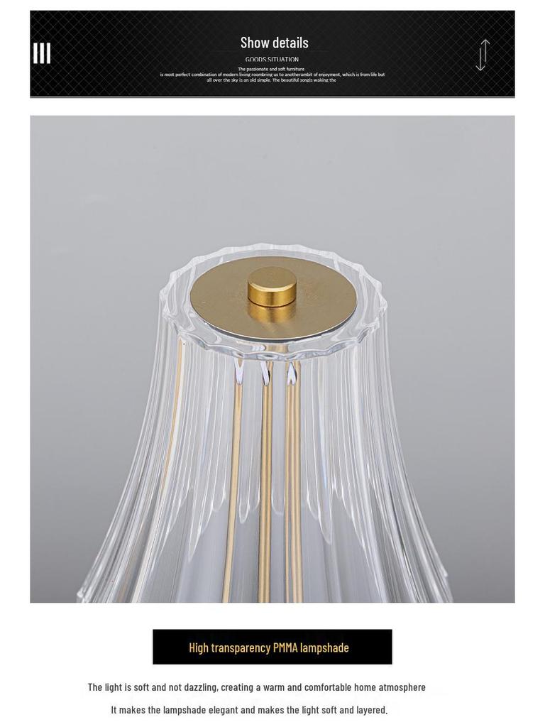 Rechargeable Wrought Iron Night Light: Eye-Protecting Bedside Mood Sensor Lamp