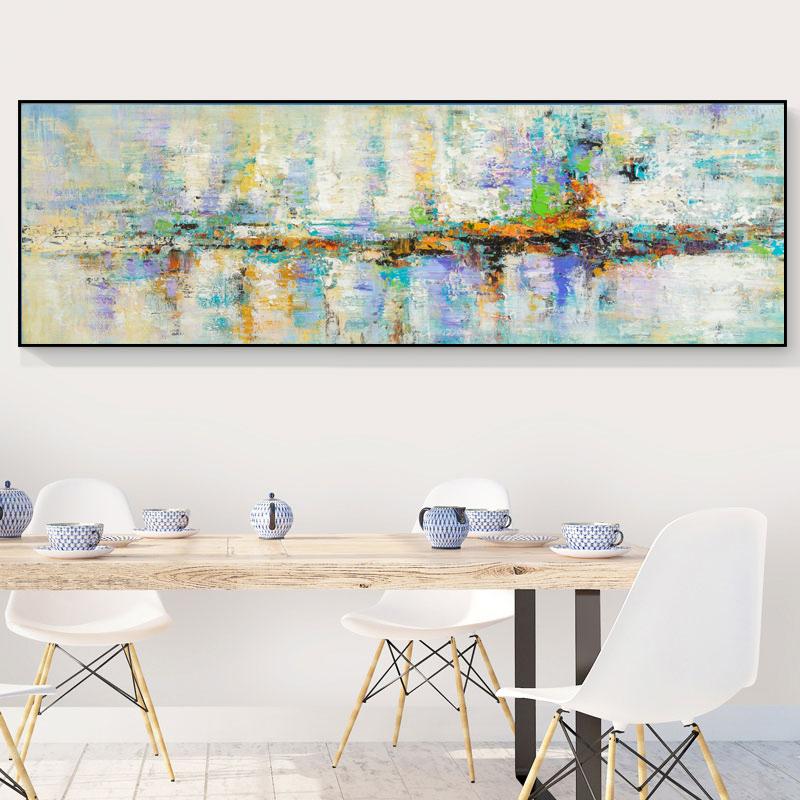 Print On Canvas - Turquoise Abstract Paintings Modern Paintings, Canvas Painting Suitable for Living Room Home Decoration