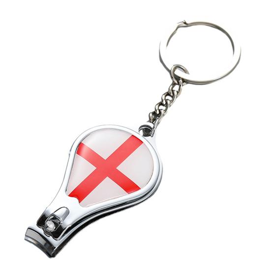 Football Match National Flag Nail Clippers, Stainless Steel Fingernail Cutter with Key Ring, 3-in-1 Bottle Opener Keychain, Soccer Fans Gift G