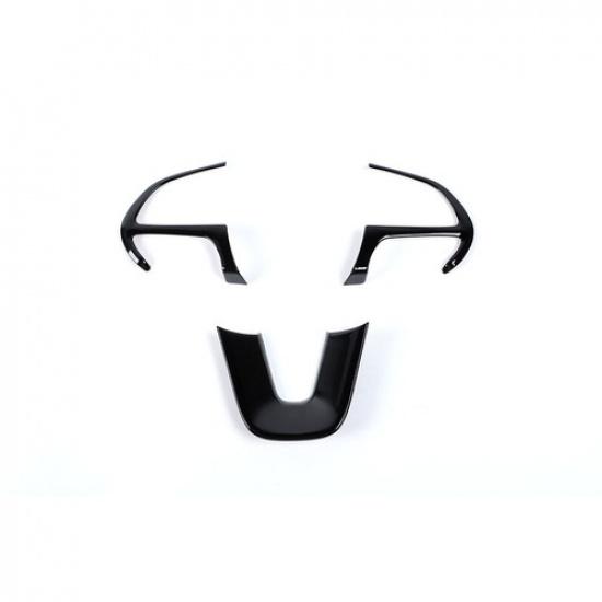 4pcs Black Steering Wheel Cover Trim Bezels For Dodge Charger Challenger 2015+