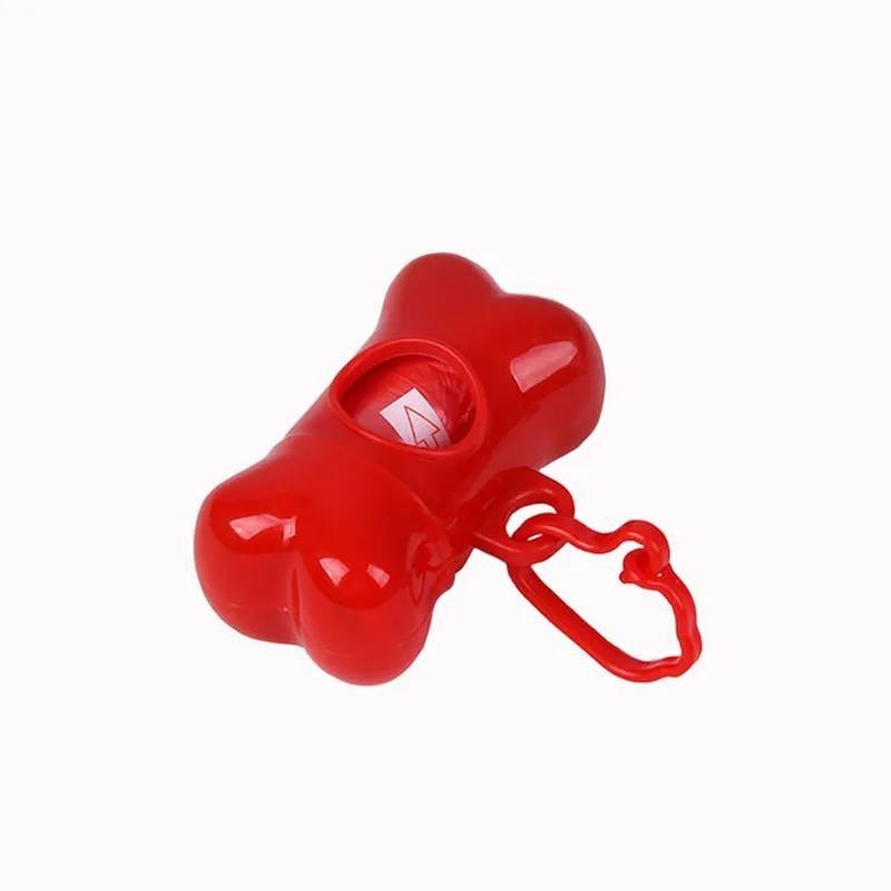 Pet Dog Poop Bag Bone Shape Dispenser Waste Garbage Carrier Holder Dispensers Poop Bag Dogs Trash Cleaning Tool Pet Products LS