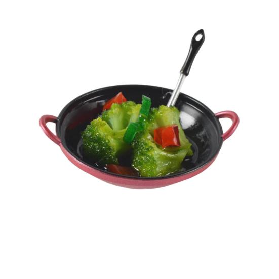 Exquisite High Simulation Clear Texture Simulated Fried Dish Pot Food Kitchen Cooking Toy Micro Landscape Accessory