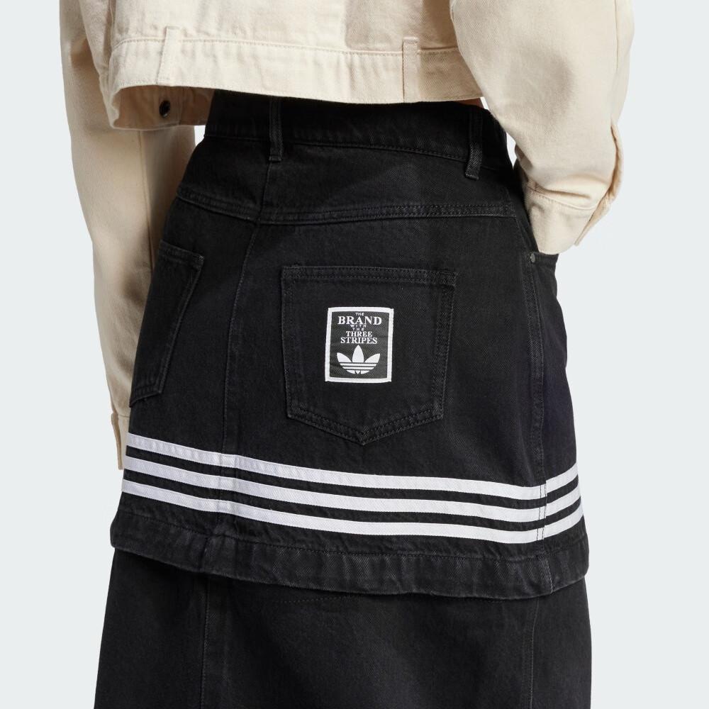adidas Originals Denim Long Skirt Women's Denim Black JJ3096