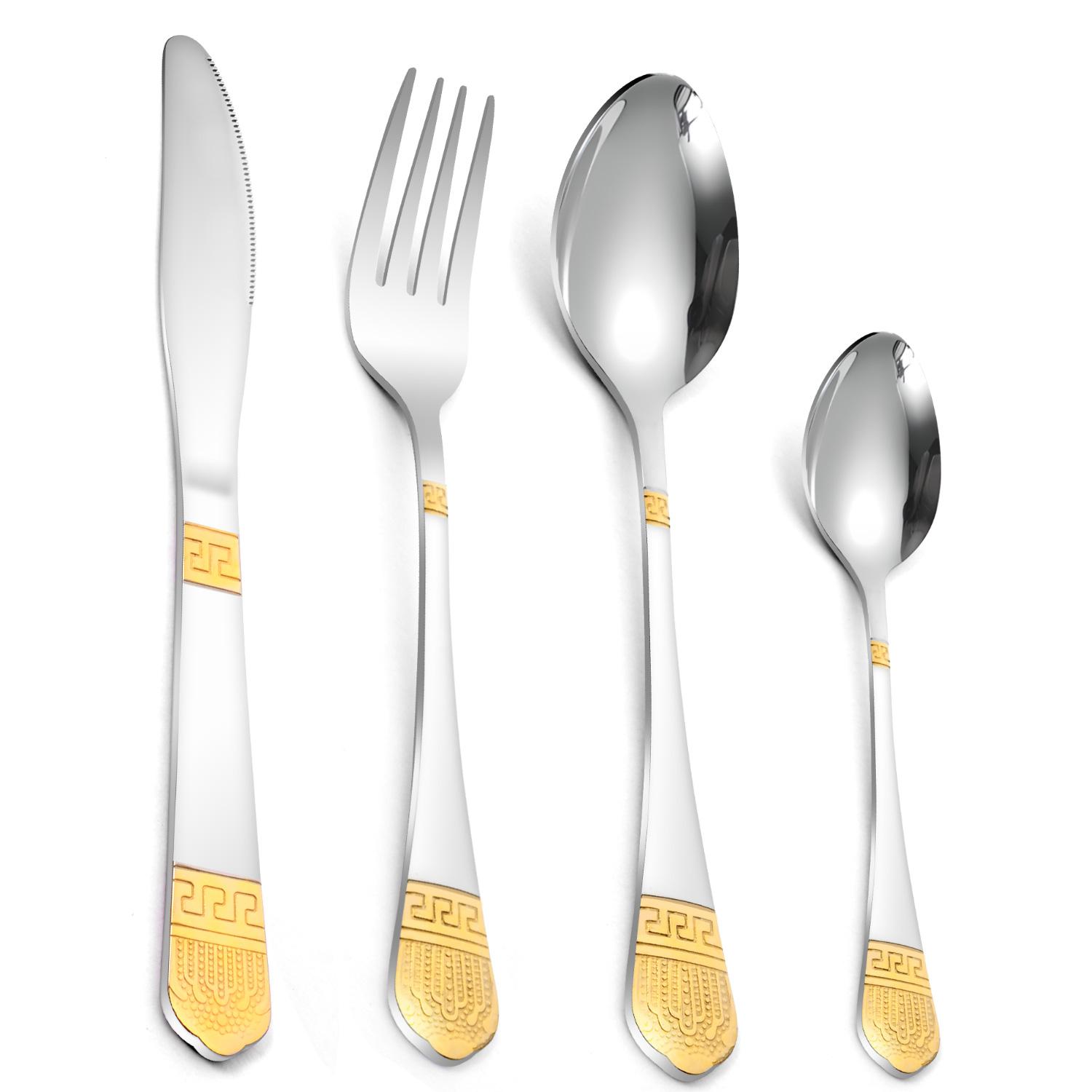 

4PC/5PC/7PC/24PC/30PC Crown нержавеющая сталь набор столовых приборов нож вилка ложка чайная ложка высококачественная западная кухня столовая посуда кухонные принадлежности