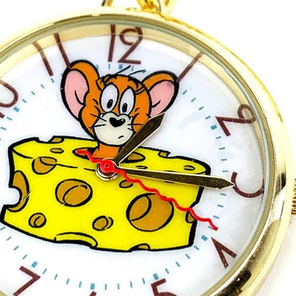 Fieldwork Tom and Jerry Pocket Watch with Bag Charm, TAJ003-2, Women's, Gold