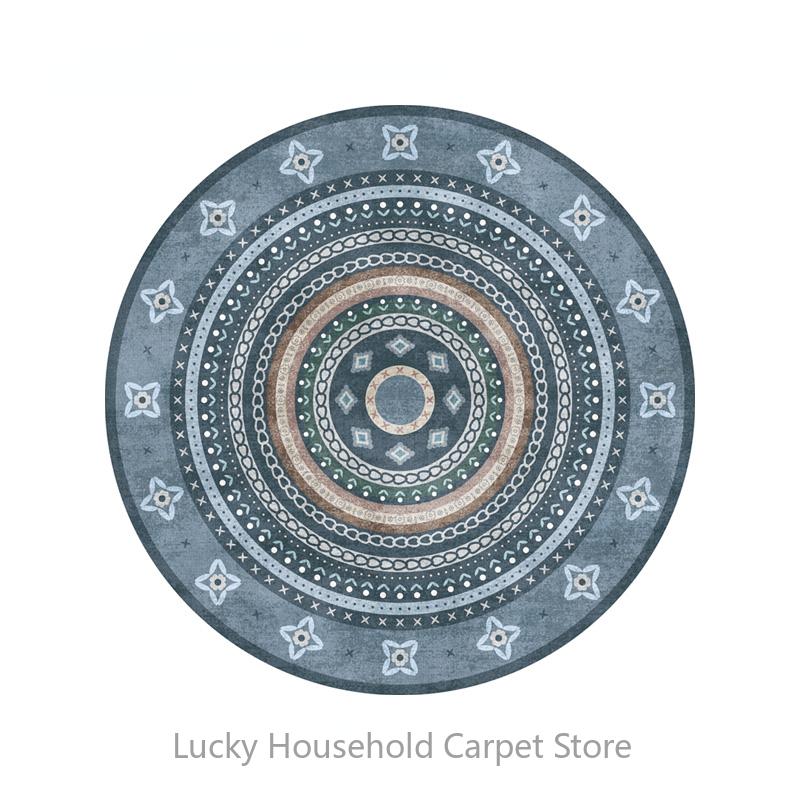 Morocco Round Carpet Lounge Chair Area Rug Soft Non-slip Light Color Living Room Decoration Carpets Washable Cloakroom Floor Mat