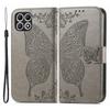 For T-Mobile REVVL 7 Case Butterfly Flower Leather Phone Cover Stand Credit Card Holder