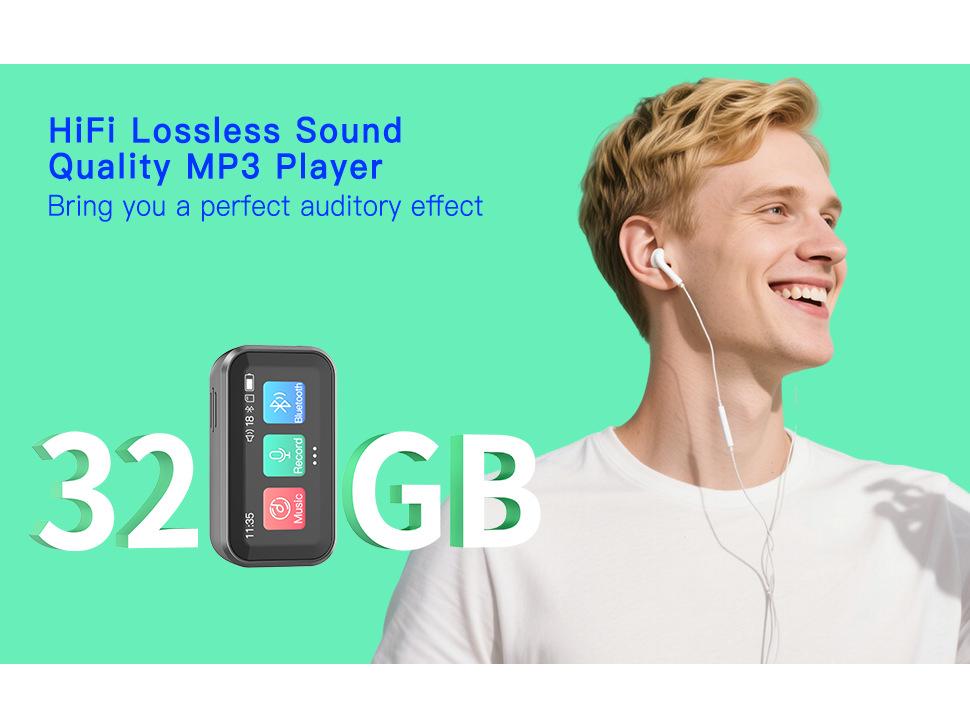 Bluetooth Mini MP3 Player, E-book and Voice Recorder with Speaker & FM Radio