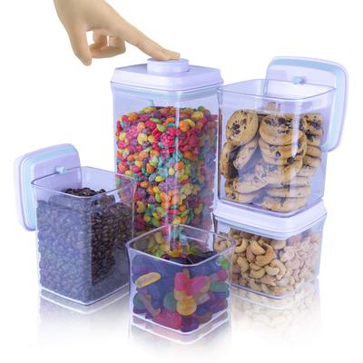 iChewie BopTop Airtight Food Storage Containers Mechanical Silicone Airtight Cans BPA Free and Stackable - (5-Piece Set) - - - Approx.