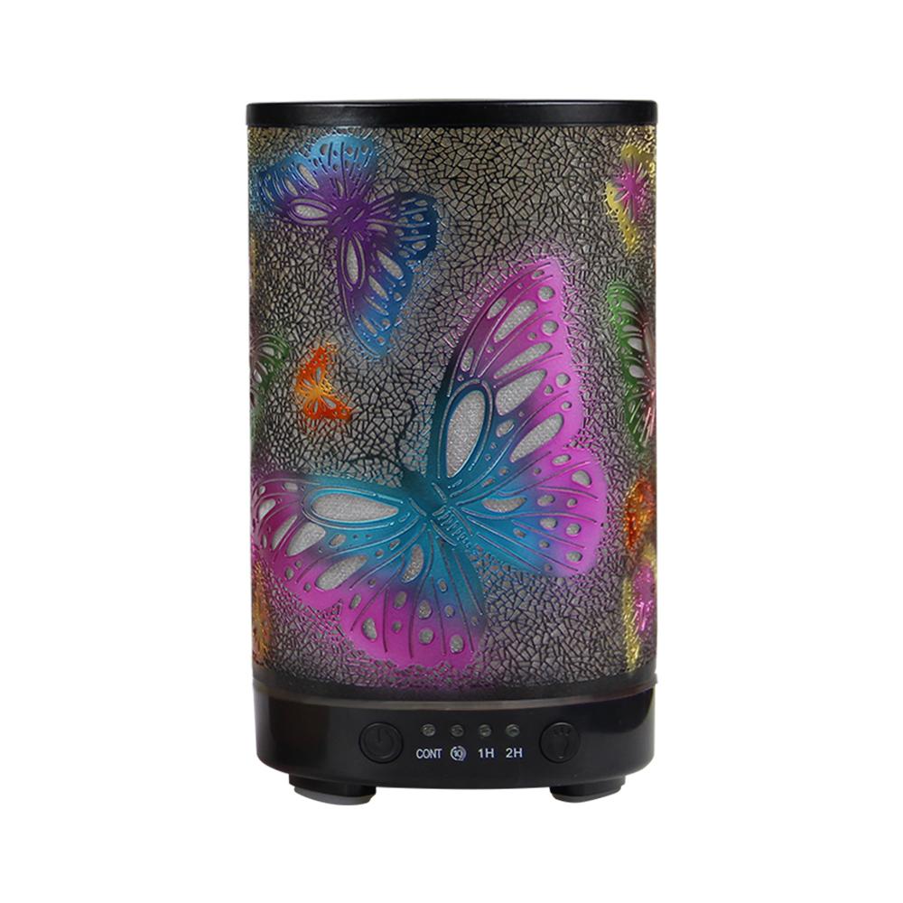 100ml Scent Diffuser Timing Function Colorful Butterfly Electronic Ultrasonic Air Humidifier Mist Maker with LED Night Lights