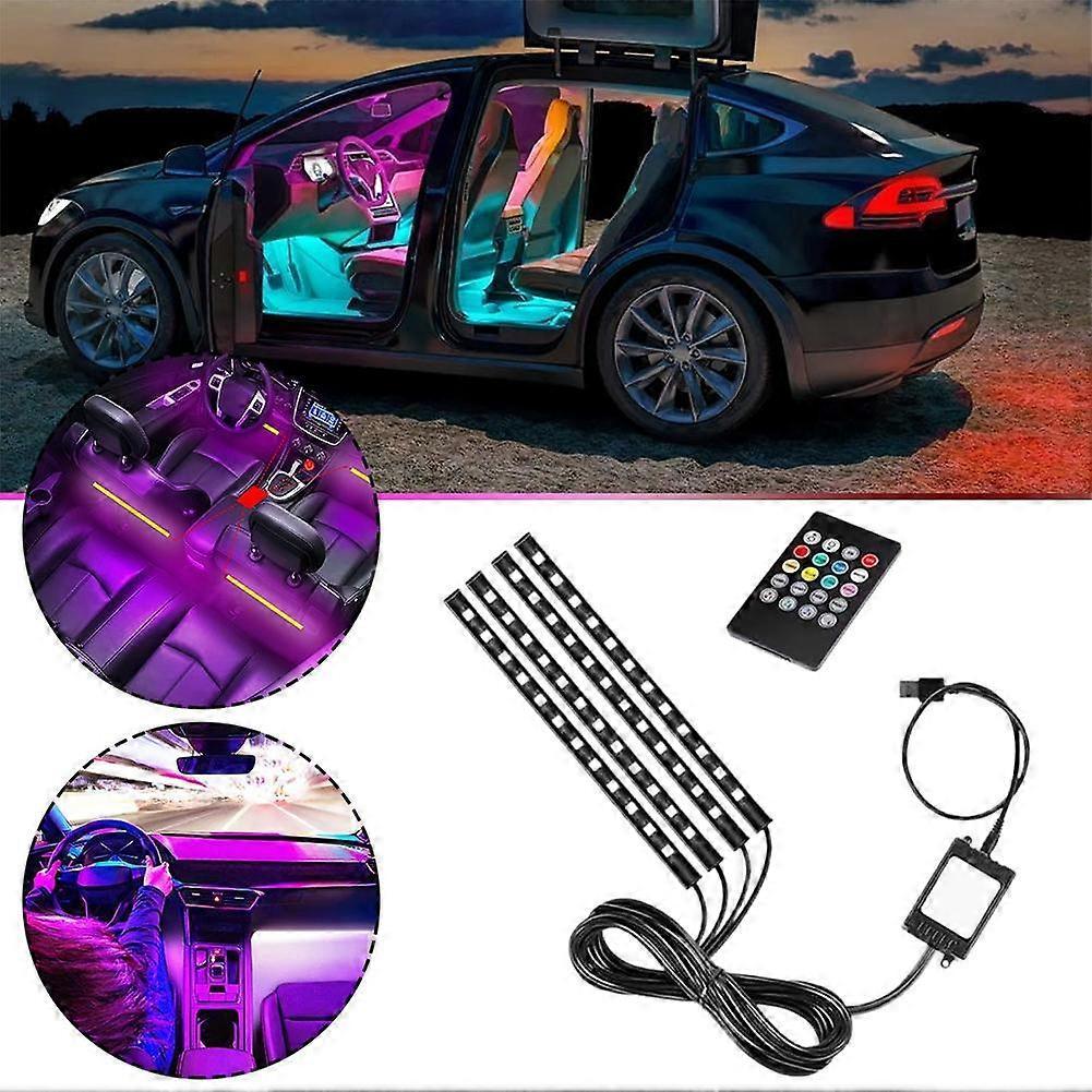 Voice-Controlled Car Atmosphere Footlight - Sensor-Activated
