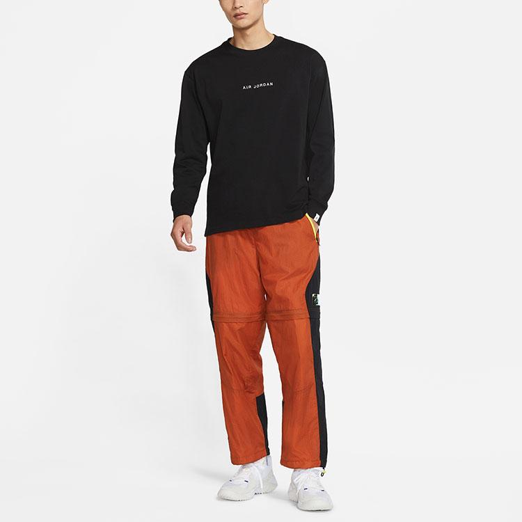 Air Jordan Logo Back Crew Neck Long Sleeve T-Shirt Men Tops Black DO2319-010