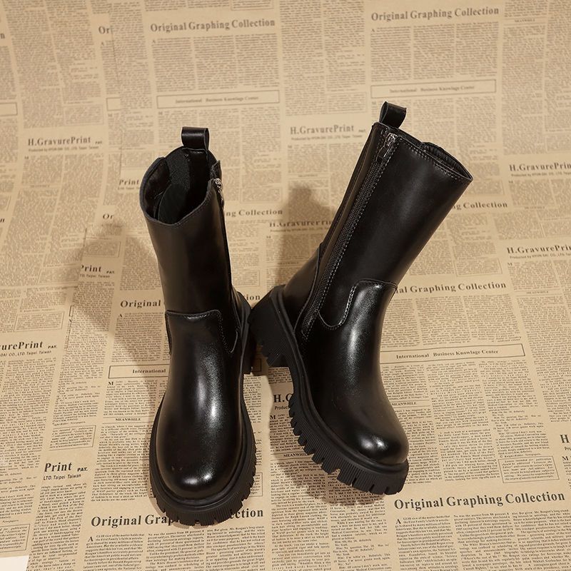 Chelsea Martin boots 2025 new autumn spring and autumn women's platform women's short boots advanced cigarette boots single boot tide