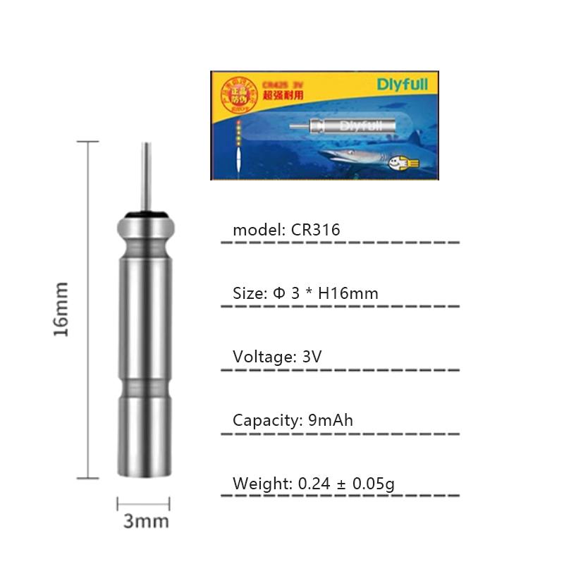 5Pcs Cr322 Cr425 Cr311 Cr316 Luminous Electric Battery Fishing Floats Lithium Pin Battery Tool