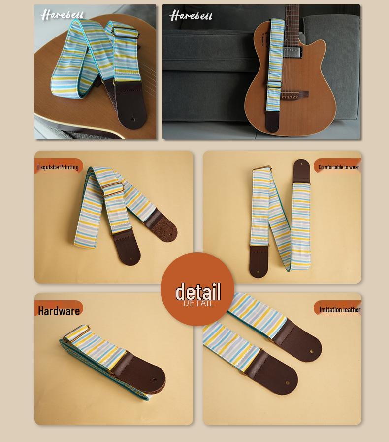 Nautical Blue Wave Ukulele Strap, Model PO-056