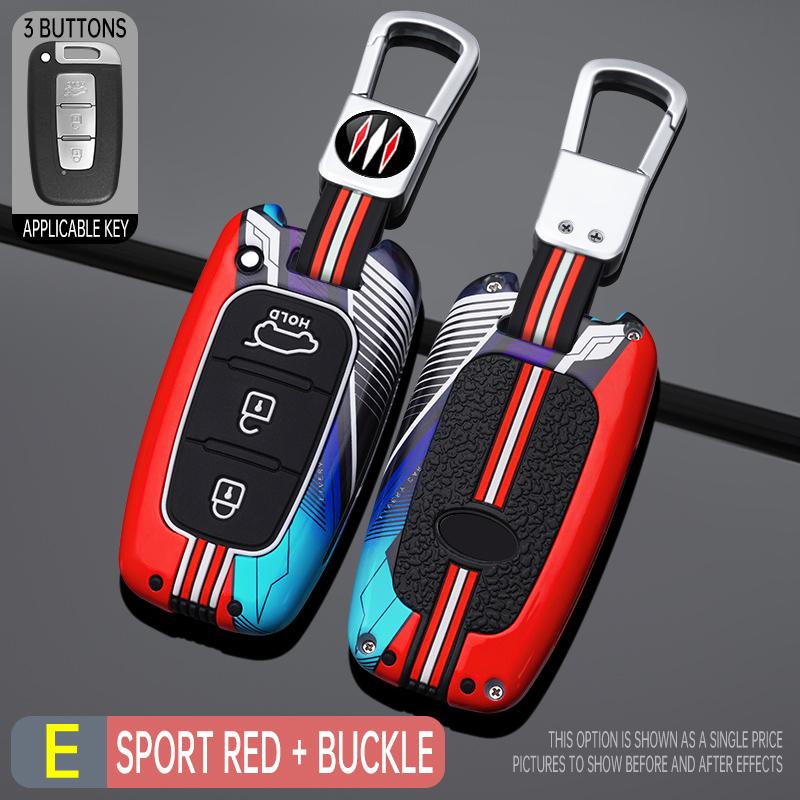 Interior Mouldings 3 4 Button Zinc Alloy Car Key Case Cover Fob For Hyundai IX35 Elantra Sonata 8 9 For Kia Sportage K5 K2 Soren