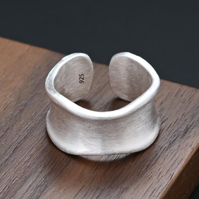 VENTFILLE 925 Sterling Silver Frosting Ring For Women Minimalist Irregular Versatile Fashion Elegant Jewelry Gift Dropshipping