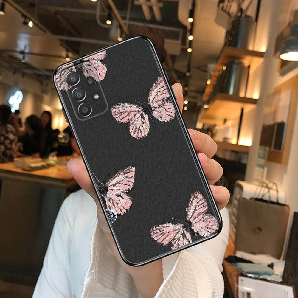 Beautiful Butterfly Pattern Phone Case Hull For Samsung Galaxy A70 A50 A51 A71 A52 A40 A30 A31 A90 A20E 5G A20s Black Shell Art
