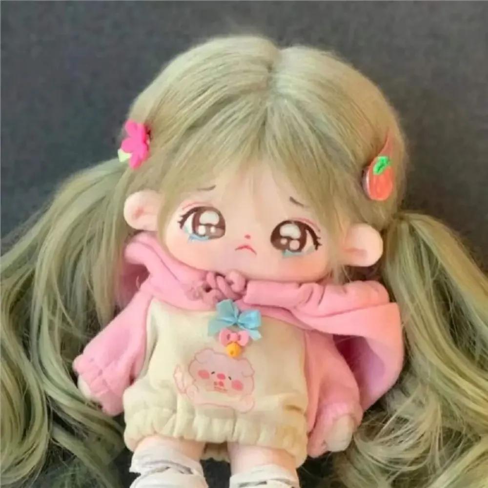 20Cm Change Clothes  Toy Cute Sweet Girl Birthday Kawaii Sweet Girl White Fried Hair  Stuffed Doll Body Gift Dolls