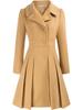 Pink Double Breasted Belted Trench Coat with Notch Lapel and Gold Buttons