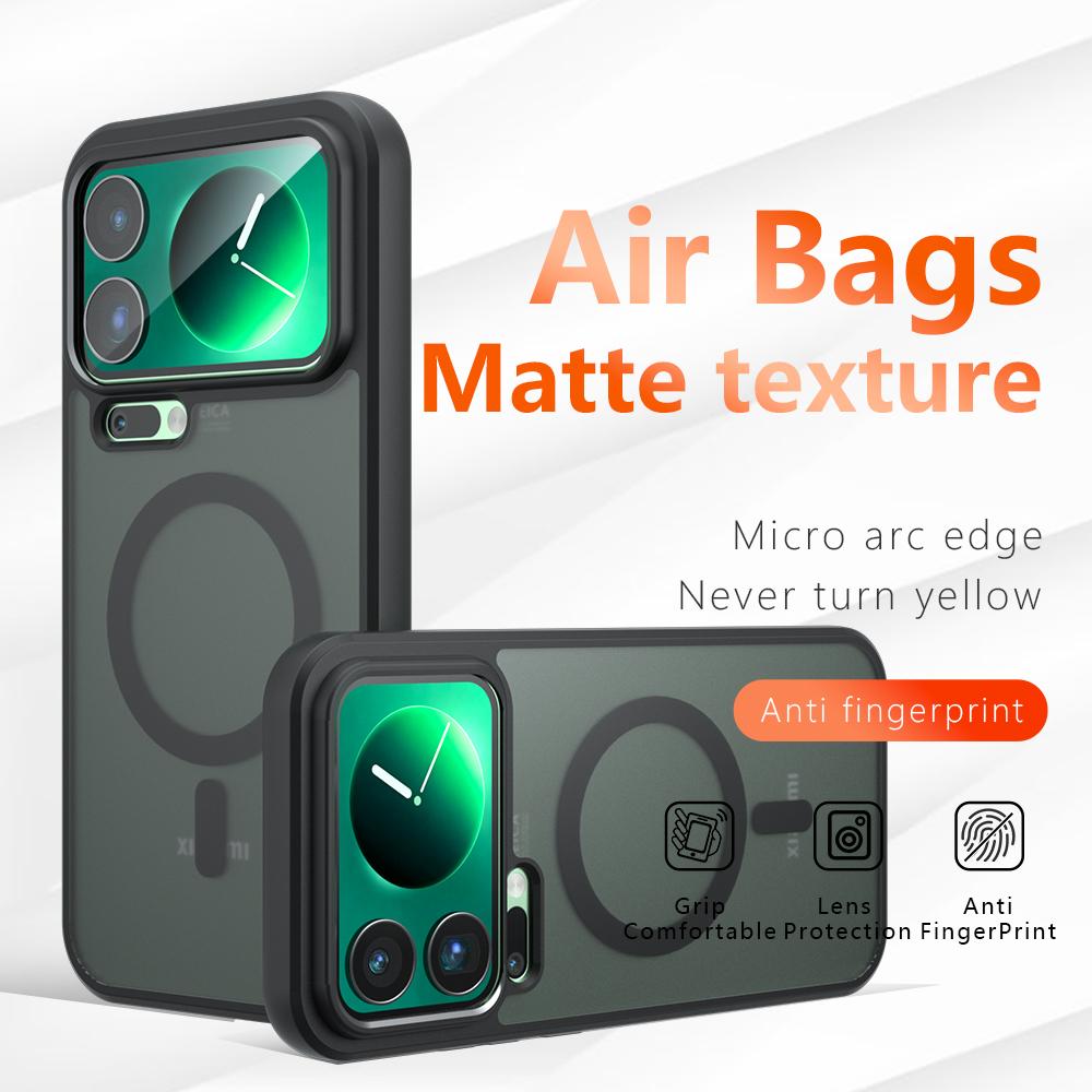 Translucent Case for Magsafe Magnetic Wireless Charging Hard PC Matte Shockproof Cover For Xiaomi 17 Pro Max