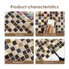 10pcs Strong Adhesive Peel&Stick Tile Stickers 3d Mosaic Vinyl Tiles Marble Wall Sticker Waterproof For Kitchen Bathroom