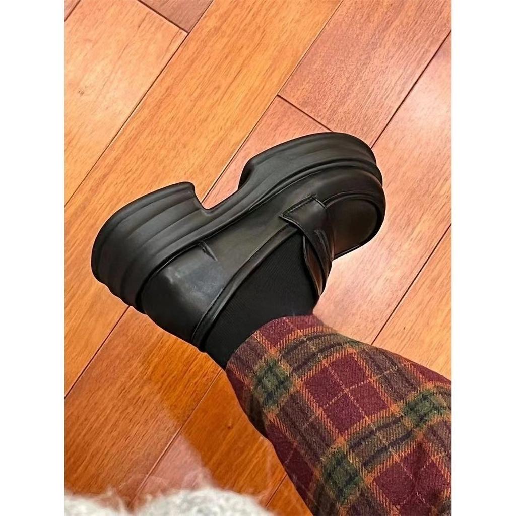 College Style Small Leather Shoes Women's 2025 New Thick-soled Heightening Japanese Jk Loafers Patent Leather Versatile Commuter Shoes