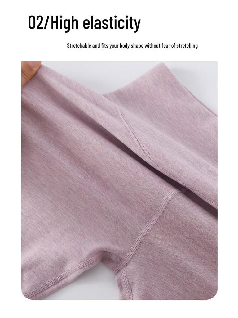 Women's High-Waist Silk Cashmere Fleece-Lined Pants - Seamless, Warm, and Thick for Autumn/Winter Cold Protection