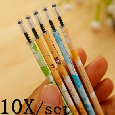 Neue 10 Stück Mode Schwarze Tinte Gelstift Nachfüllminen
